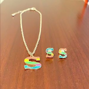 Justice earnings and necklace set